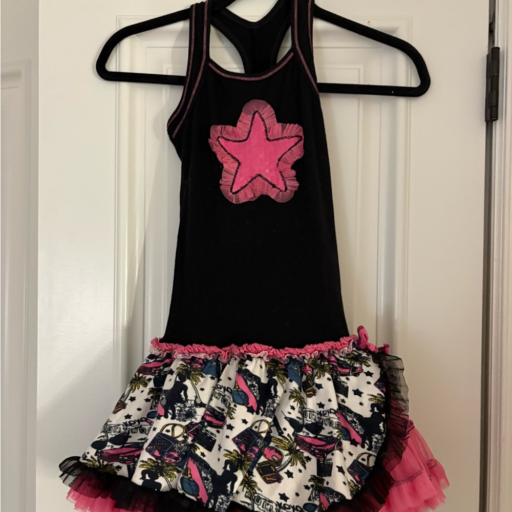 Ooh! La, La! Couture Black & Pink Star Ruffle Dance Costume